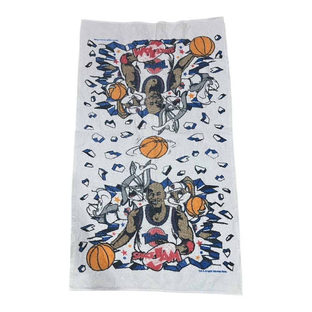 Space Jam Vintage 1996 Beach Towel Michael Jordan Bugs Lola Bunny Kids 23 x 40